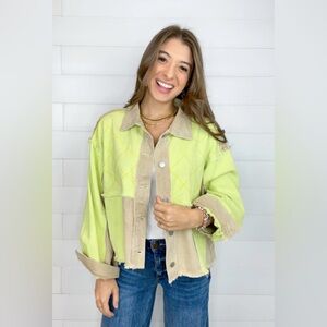 Green and Tan Patchwork Jacket
